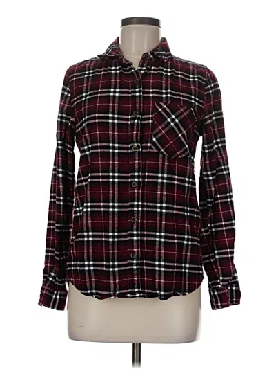 Pre-owned Forever 21 Long Sleeve Button Down Shirt In Burgundy