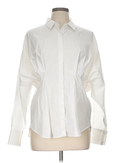Pre-owned Forever 21 Long Sleeve Button Down Shirt In Ivory