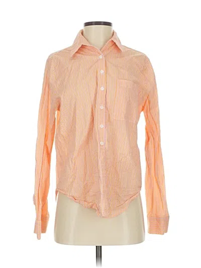 Pre-owned Forever 21 Long Sleeve Button Down Shirt In Orange
