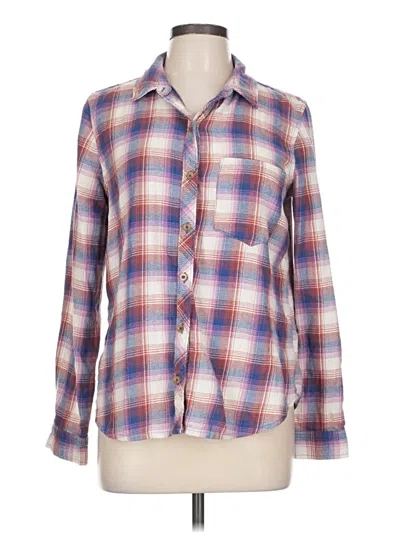 Pre-owned Forever 21 Long Sleeve Button Down Shirt In Purple