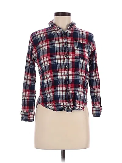 Pre-owned Forever 21 Long Sleeve Button Down Shirt In Red