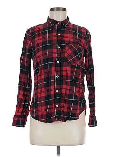 Pre-owned Forever 21 Long Sleeve Button Down Shirt In Red