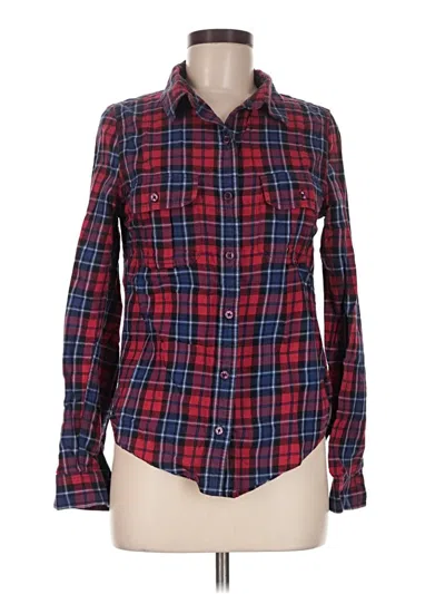 Pre-owned Forever 21 Long Sleeve Button Down Shirt In Red