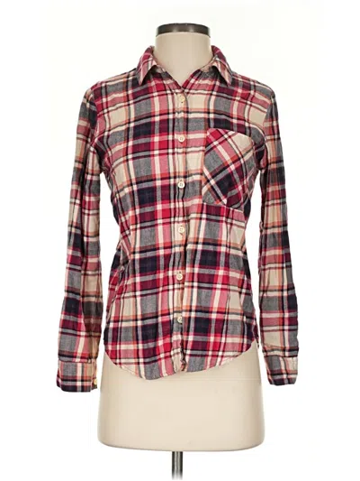 Pre-owned Forever 21 Long Sleeve Button Down Shirt In Red