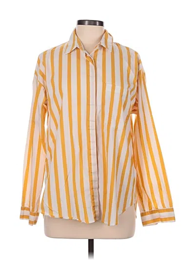 Pre-owned Forever 21 Long Sleeve Button Down Shirt In Yellow
