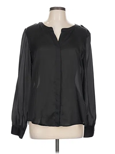 Pre-owned Forever 21 Long Sleeve Polo Shirt In Black