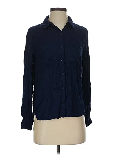 Pre-owned Forever 21 Long Sleeve Polo Shirt In Blue