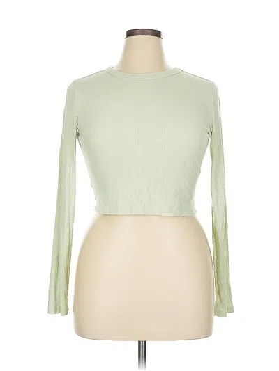 Pre-owned Forever 21 Long Sleeve T-shirt In Green