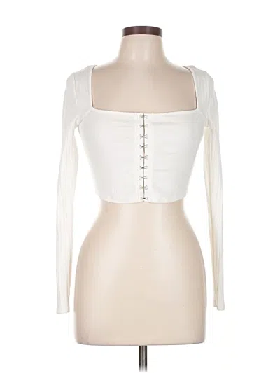 Pre-owned Forever 21 Long Sleeve T-shirt In White