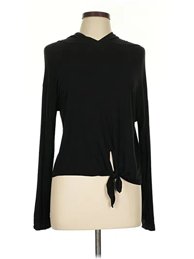 Pre-owned Forever 21 Long Sleeve Top Black Cowl Neck Tops