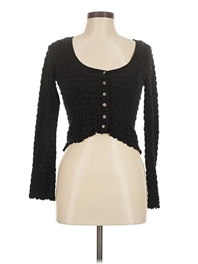 Pre-owned Forever 21 Long Sleeve Top Black Sweetheart Neckline Tops