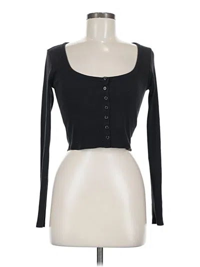 Pre-owned Forever 21 Long Sleeve Top Black Sweetheart Neckline Tops