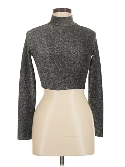 Pre-owned Forever 21 Long Sleeve Top Gray Turtleneck Tops