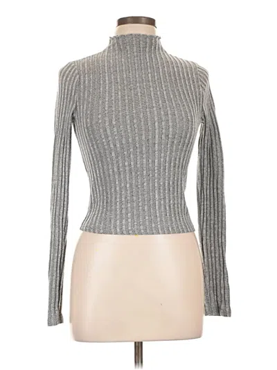 Pre-owned Forever 21 Long Sleeve Top Gray Turtleneck Tops