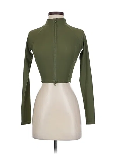 Pre-owned Forever 21 Long Sleeve Top Green Turtleneck Tops