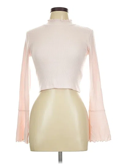 Pre-owned Forever 21 Long Sleeve Top Ivory Turtleneck Tops