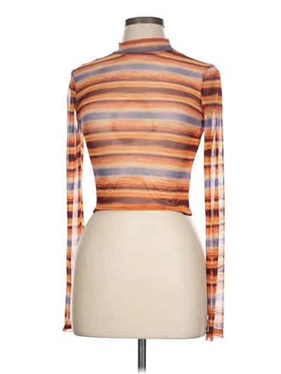 Pre-owned Forever 21 Long Sleeve Top Orange Turtleneck Tops