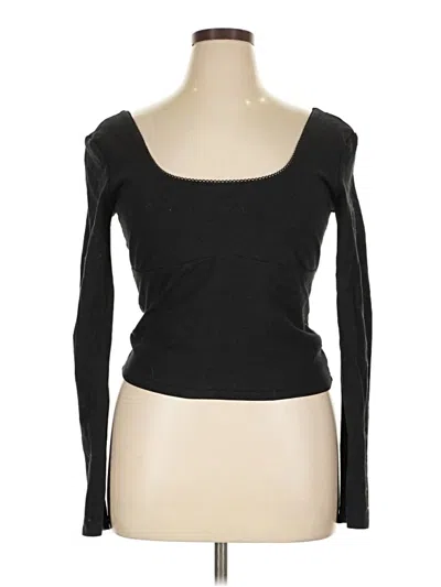 Pre-owned Forever 21 Long Sleeve T-shirt In Black