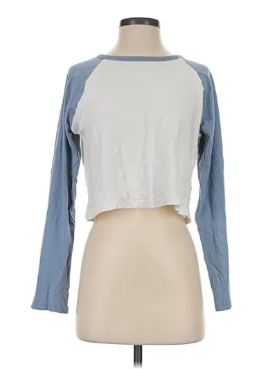 Pre-owned Forever 21 Long Sleeve T-shirt In Blue