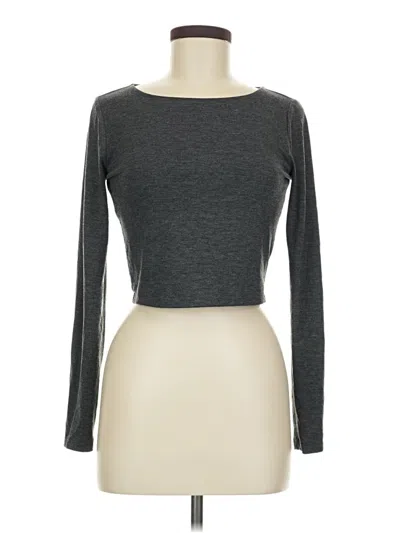 Pre-owned Forever 21 Long Sleeve T-shirt In Gray