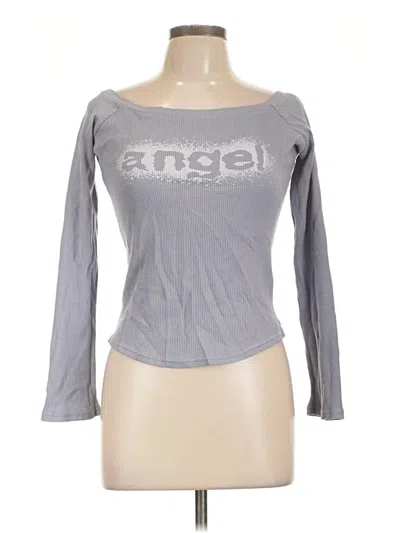 Pre-owned Forever 21 Long Sleeve T-shirt In Gray