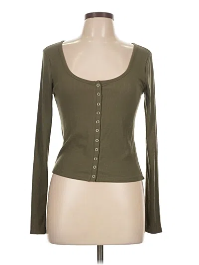 Pre-owned Forever 21 Long Sleeve T-shirt In Green