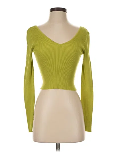 Pre-owned Forever 21 Long Sleeve T-shirt In Green