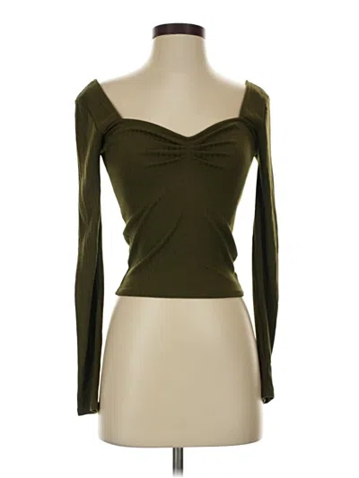 Pre-owned Forever 21 Long Sleeve T-shirt In Green