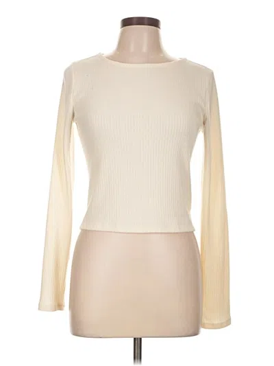 Pre-owned Forever 21 Long Sleeve T-shirt In Ivory