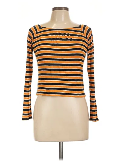 Pre-owned Forever 21 Long Sleeve T-shirt In Orange