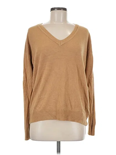Pre-owned Forever 21 Long Sleeve T-shirt In Tan