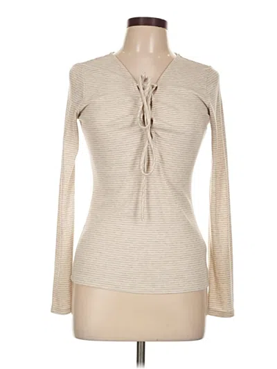 Pre-owned Forever 21 Long Sleeve T-shirt In Tan