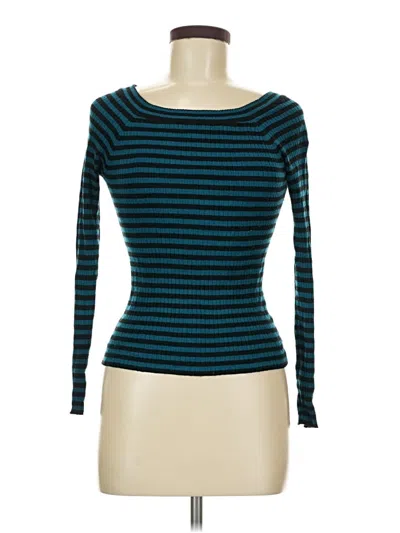 Pre-owned Forever 21 Long Sleeve T-shirt In Teal