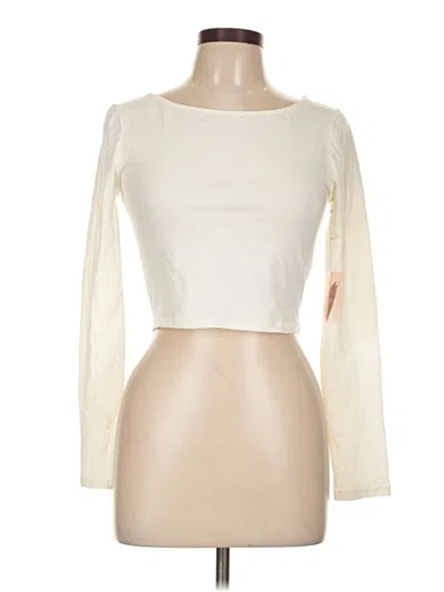 Forever 21 Long Sleeve T-shirt In White