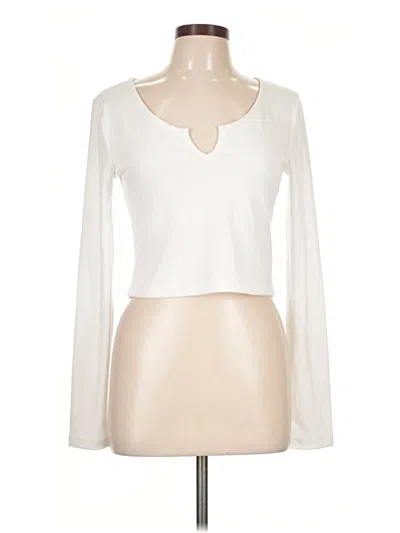 Pre-owned Forever 21 Long Sleeve T-shirt In White