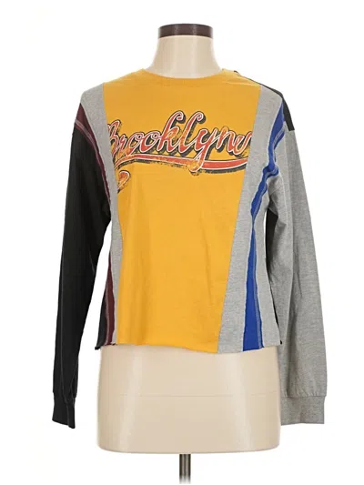 Pre-owned Forever 21 Long Sleeve T-shirt In Yellow