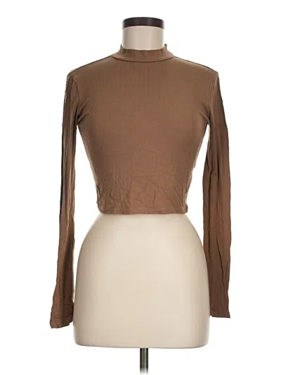 Pre-owned Forever 21 Long Sleeve Turtleneck In Brown