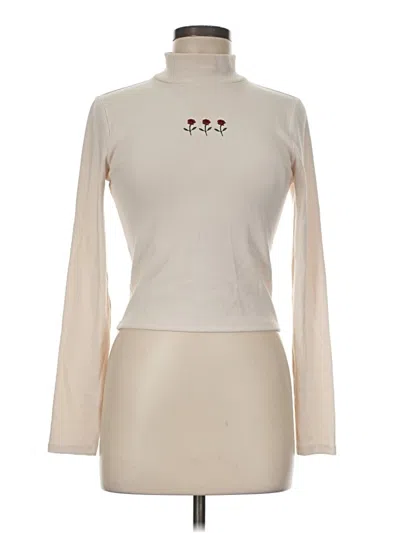 Pre-owned Forever 21 Long Sleeve Turtleneck In Ivory