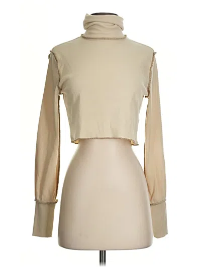 Pre-owned Forever 21 Long Sleeve Turtleneck In Tan