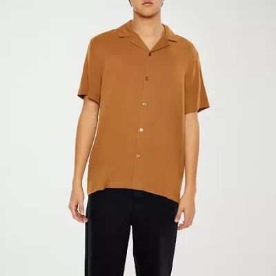 Forever 21 Mens Short Sleeve Button-down Shirt In Brown