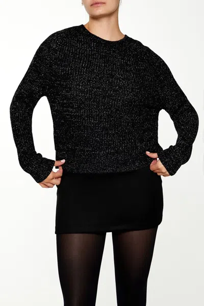 Forever 21 Metallic Knit Raglan Sweater In Black