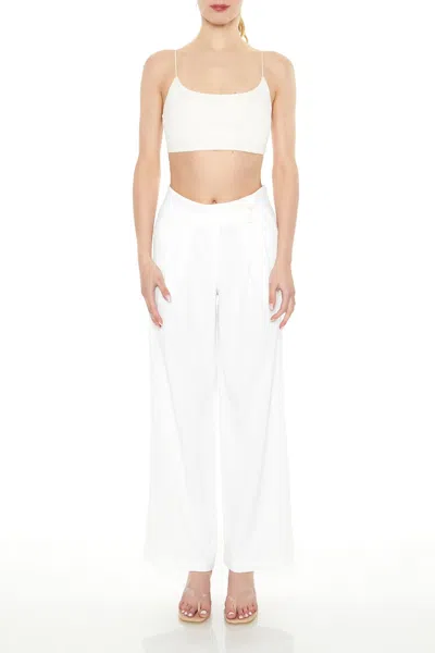 Forever 21 Mid-rise Straight Pants In White
