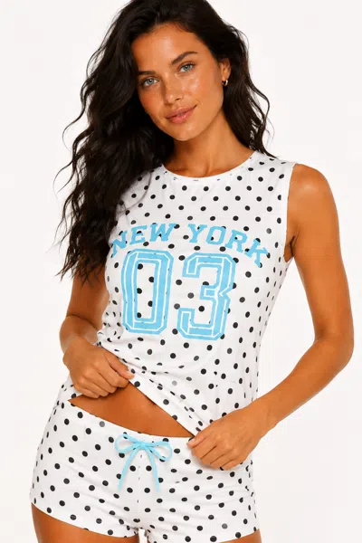 Forever 21 New York Graphic Polka Dot Tank Top In Multi