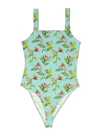 Pre-owned Forever 21 One Piece Swimsuit In Green