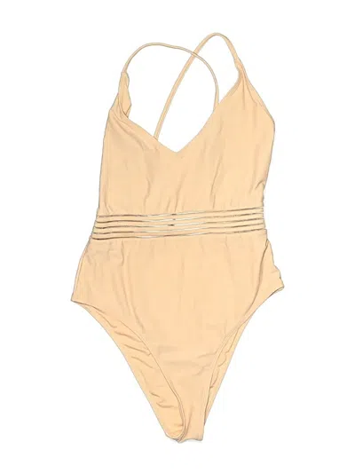 Pre-owned Forever 21 One Piece Swimsuit In Tan
