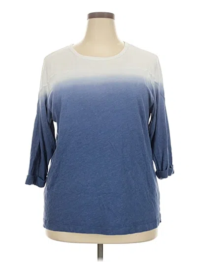 Pre-owned Forever 21 Plus 3/4 Sleeve T-shirt In Blue