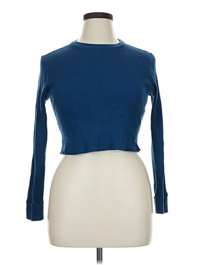 Pre-owned Forever 21 Plus 3/4 Sleeve T-shirt In Blue