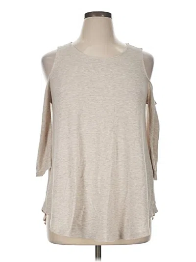 Pre-owned Forever 21 Plus 3/4 Sleeve T-shirt In Tan