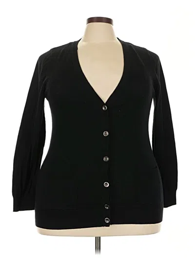 Pre-owned Forever 21 Plus Cardigan Sweater In Black
