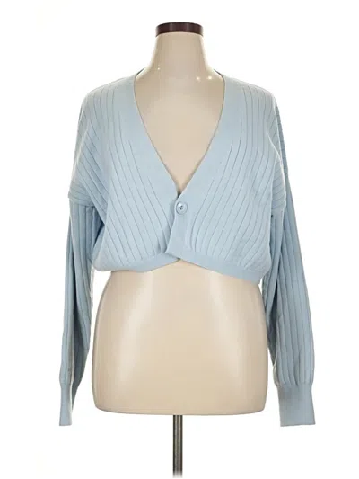 Pre-owned Forever 21 Plus Cardigan Sweater In Blue